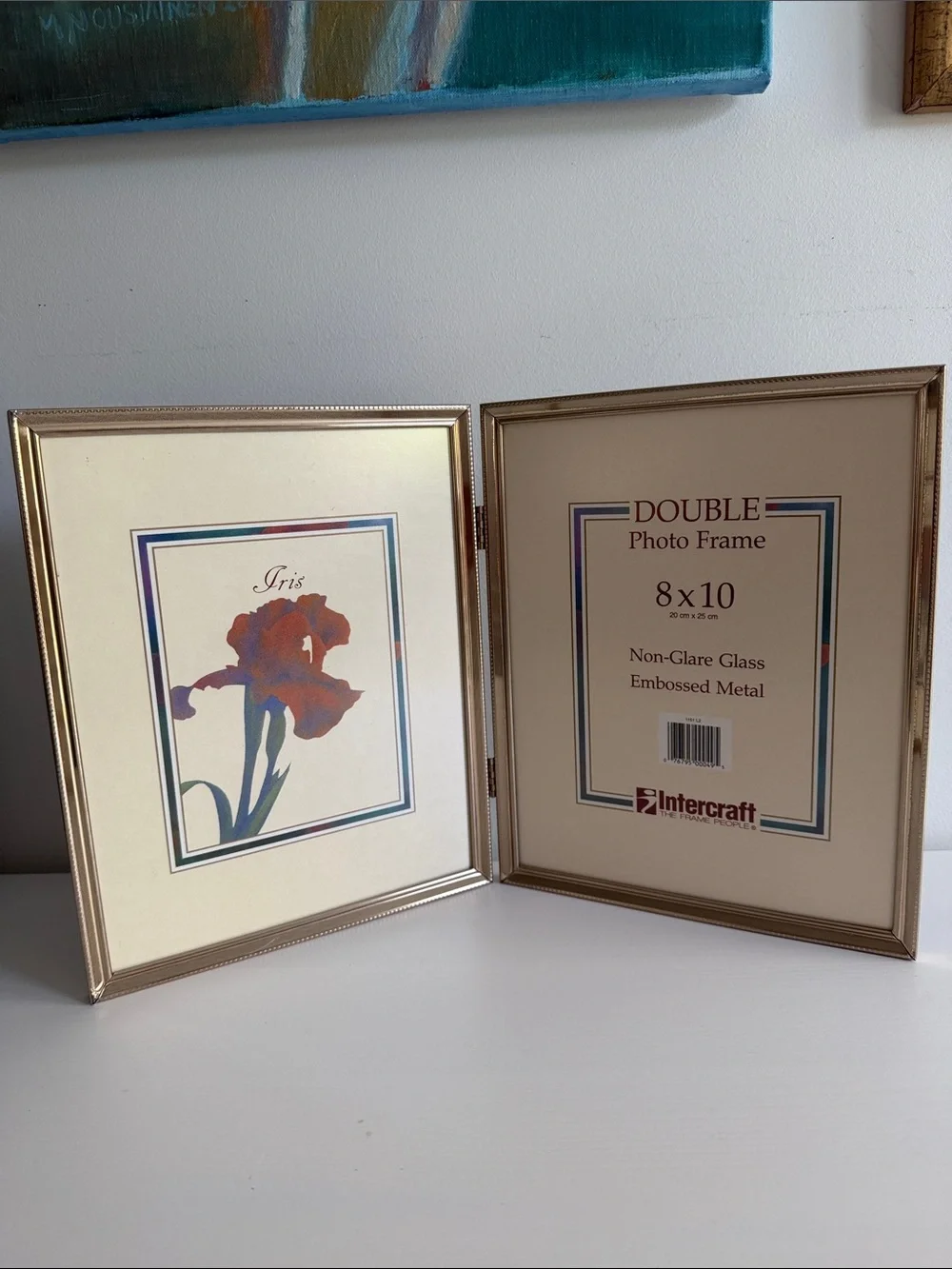 Vintage Double Photo Hinged Gold Toned Frame 8 x 10